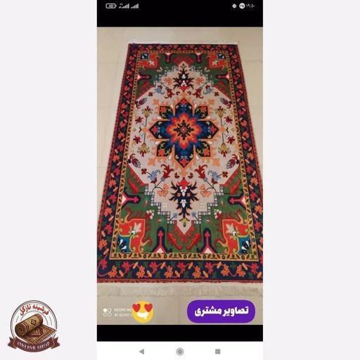 فرشینه مخمل لاکی طرح سنتی استُپ دار (ابعاد دلخواه) O138