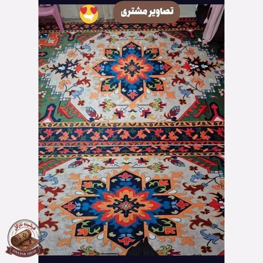 فرشینه مخمل لاکی طرح سنتی استُپ دار (ابعاد دلخواه) O138