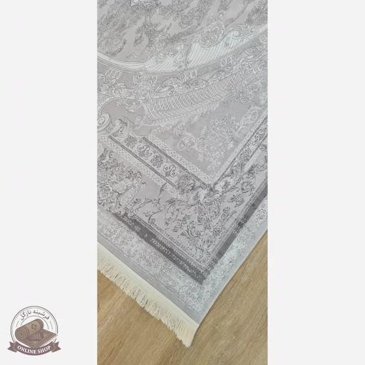 فرش کناره خاکستری مدرن جنس مخمل تُرک ابعاد دلخواه استُپ دار (ضد سُر) کد u56