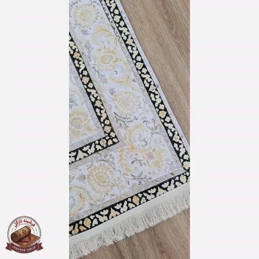 فرشینه خاکستری طلایی مدرن مخمل تُرک استُپ دار u10 ابعاد دلخواه