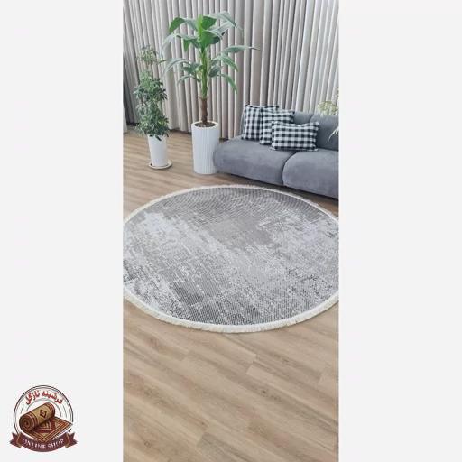 فرشینه طوسی خاکستری طرح پیکسلی مدرن جنس مخمل تُرک استُپ دار ابعاد مختلف - b134