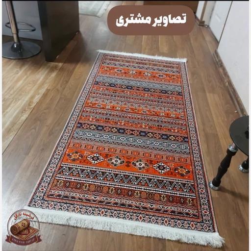 فرش مخمل طرح سنتی استُپ دار (اصلا لیز نمیخوره) O117