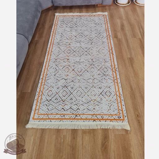 فرشینه کناره و راهرویی جنس مخمل طرح هندسی استُپ دار R106