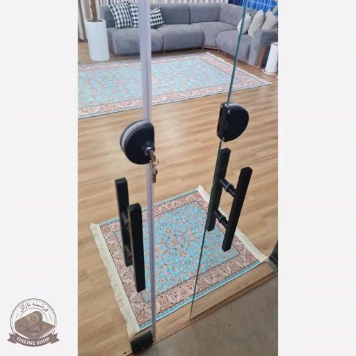 فرشینه مخمل آبی طرح ابریشمی استُپ دار (ابعاد دلخواه) - a095