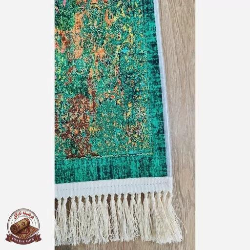 فرشینه مخمل سبز لاکی استُپ دار (ابعاد دلخواه) - u137