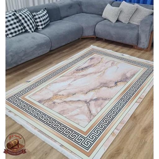 فرشینه مخمل ماربل مدرن استُپ دار سفارش (ابعاد دلخواه) h427