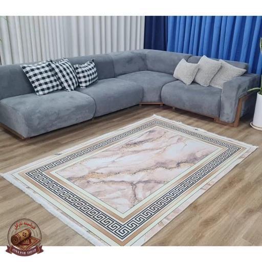 فرشینه مخمل ماربل مدرن استُپ دار سفارش (ابعاد دلخواه) h427
