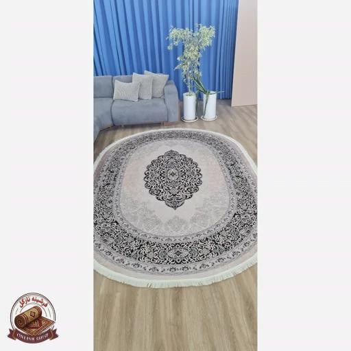 فرشینه بیضی مخمل استُپ دار (ابعاد دلخواه) b51