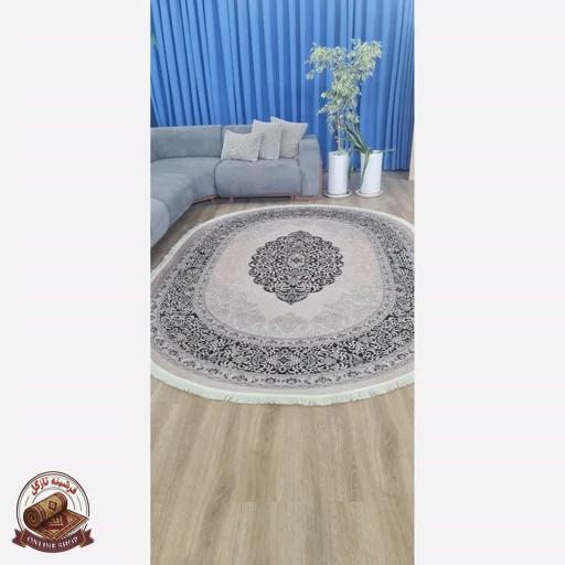 فرشینه بیضی مخمل استُپ دار (ابعاد دلخواه) b51