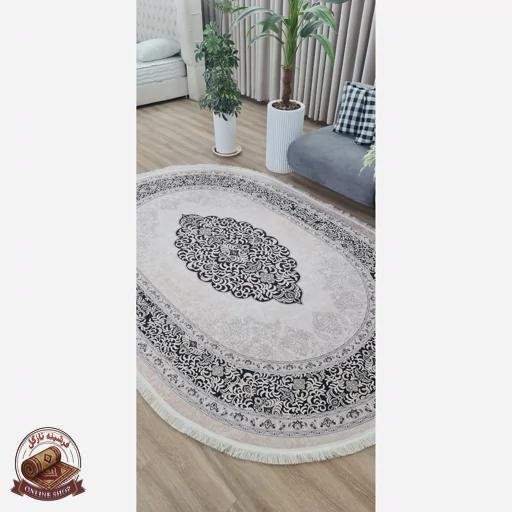 فرشینه بیضی مخمل استُپ دار (ابعاد دلخواه) b51