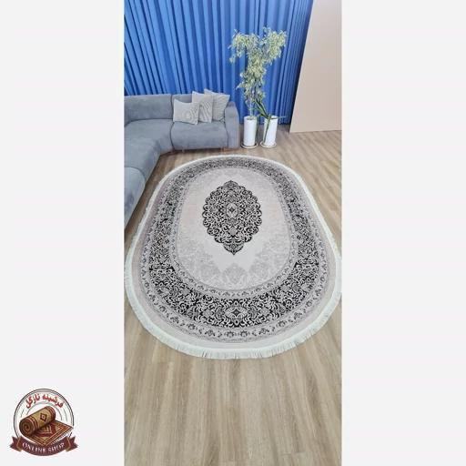فرشینه بیضی مخمل استُپ دار (ابعاد دلخواه) b51