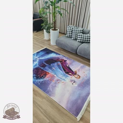 فرشینه کودک جنس مخمل هازان طرح دخترانه استُپ دار( ضد سُر)