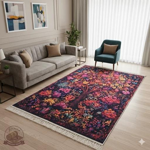 فرشینه مخمل مدرن طرح ابریشمی استُپ دار (ابعاد دلخواه) a041