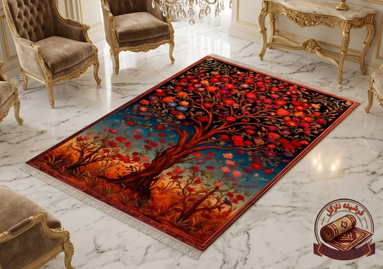 فرشینه مخمل مدرن طرح ابریشمی استُپ دار (ابعاد دلخواه) A087