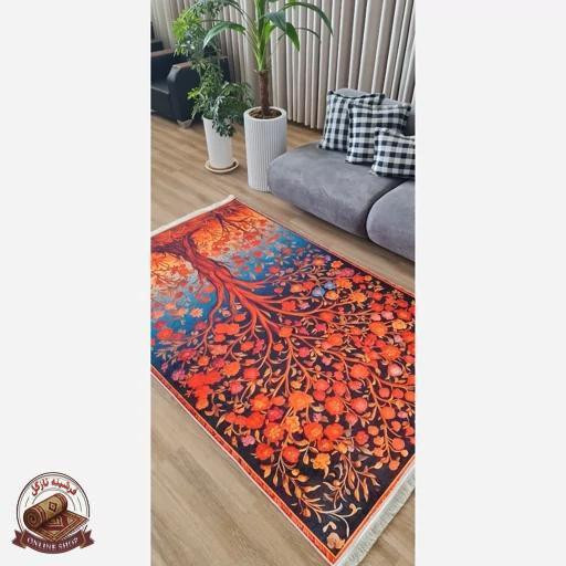 فرشینه مخمل مدرن طرح ابریشمی استُپ دار (ابعاد دلخواه) A087