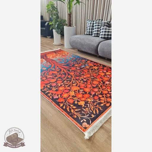 فرشینه مخمل مدرن طرح ابریشمی استُپ دار (ابعاد دلخواه) A087