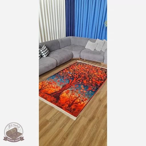 فرشینه مخمل مدرن طرح ابریشمی استُپ دار (ابعاد دلخواه) A087
