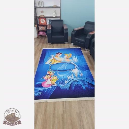 فرشینه طرح سیندرلا جنس مخمل هازان تُرک استُپ دار(ابعاد دلخواه)U435