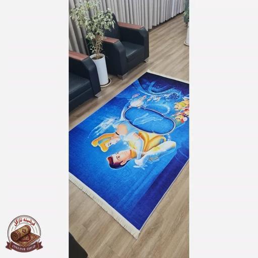 فرشینه طرح سیندرلا جنس مخمل هازان تُرک استُپ دار(ابعاد دلخواه)U435
