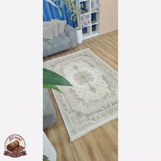 فرشینه نسکافه ای مدرن جنس مخمل تُرک ابعاد دلخواه استُپ دار کد U36