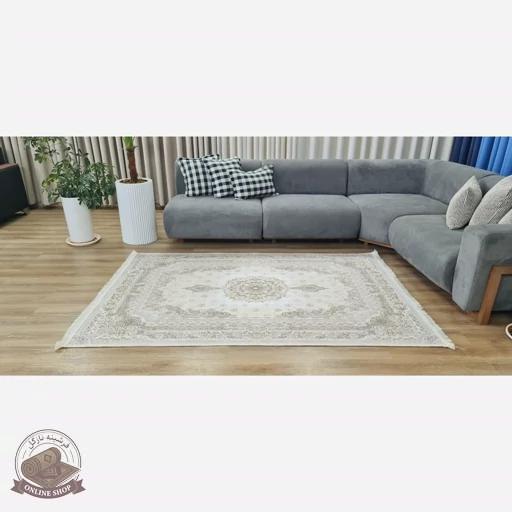 فرشینه نسکافه ای مدرن جنس مخمل تُرک ابعاد دلخواه استُپ دار کد U36