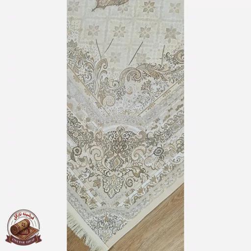 فرشینه نسکافه ای مدرن جنس مخمل تُرک ابعاد دلخواه استُپ دار کد U36