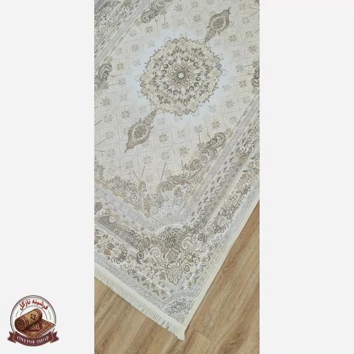 فرشینه نسکافه ای مدرن جنس مخمل تُرک ابعاد دلخواه استُپ دار کد U36