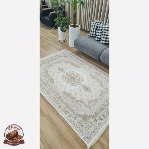 فرشینه نسکافه ای مدرن جنس مخمل تُرک ابعاد دلخواه استُپ دار کد U36