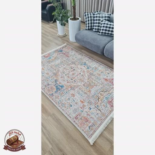 فرشینه فانتزی جنس مخمل تُرک تولید ابعاد دلخواه استُپ دار کد m118