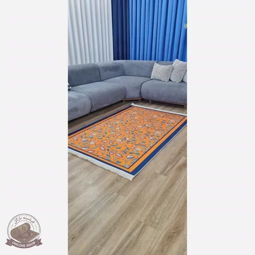 فرشینه نارنجی جنس مخمل تُرک ابعاد دلخواه تولید میشه استُپ دار