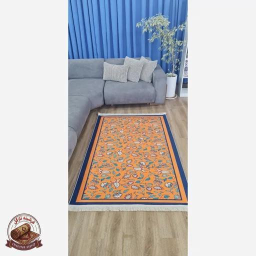 فرشینه نارنجی جنس مخمل تُرک ابعاد دلخواه تولید میشه استُپ دار