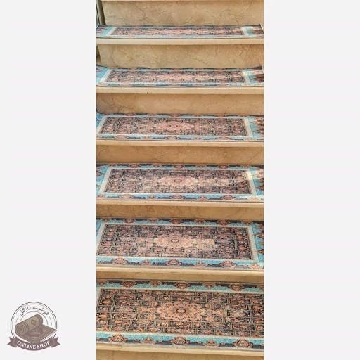 فرشینه رو پِله و پاگرد | در +6000طرح متنوع مخمل تُرک ضدلغزش (استپ دار) p100 بدون نیاز به نصب