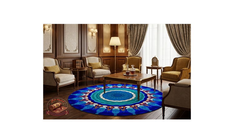 فرشینه مدرن جنس مخمل دایره ای استُپ دار (سفارشی)