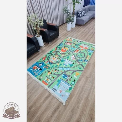 فرشینه کودک | طرح جاده و خیابان | مخمل نرم و لطیف (ابعاد مختلف)کد U306