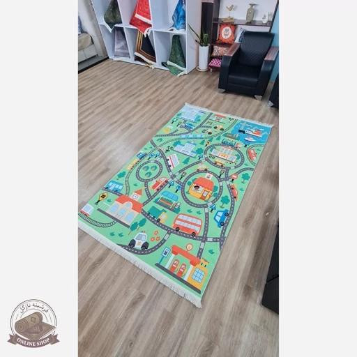 فرشینه کودک | طرح جاده و خیابان | مخمل نرم و لطیف (ابعاد مختلف)کد U306