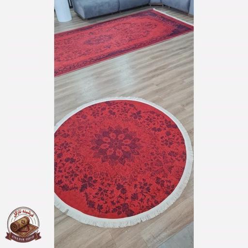 فرشینه مدرن قرمز | جنس مخمل هازان ترک نرررم و صاف | زیره ضدلغزش (ابعاد دلخواه) u100