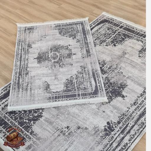 فرشینه مخمل طوسی مدرن ترمز دار (ابعاد دلخواه) h473