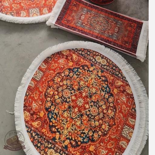 فرشینه مدرن جنس مخمل دایره ای استُپ دار (سفارشی) u111