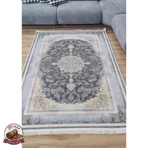 فرشینه مخمل طوسی مدرن ترمز دار (ابعاد دلخواه) u57
