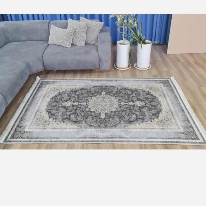 فرشینه مخمل طوسی مدرن ترمز دار (ابعاد دلخواه) u57 (پس کرایه)