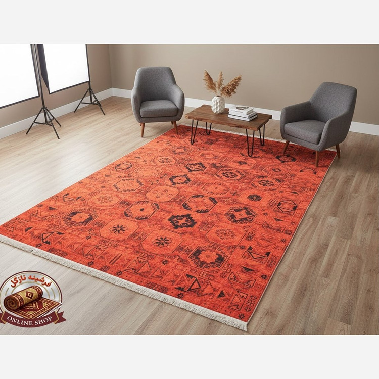 فرشینه مخمل طرح ابریشمی قرمز ترمز دار (ابعاد دلخواه) a090 (پس کرایه)
