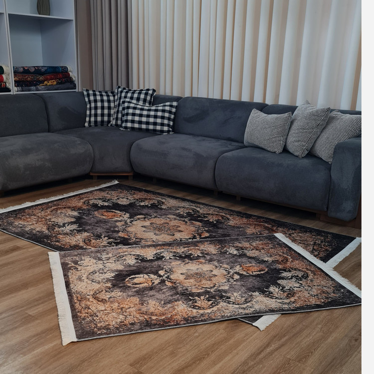 فرشینه چاپی مخمل مدرن ترمز دار (ابعاد دلخواه) h145 رنگ بندی(پس کرایه)