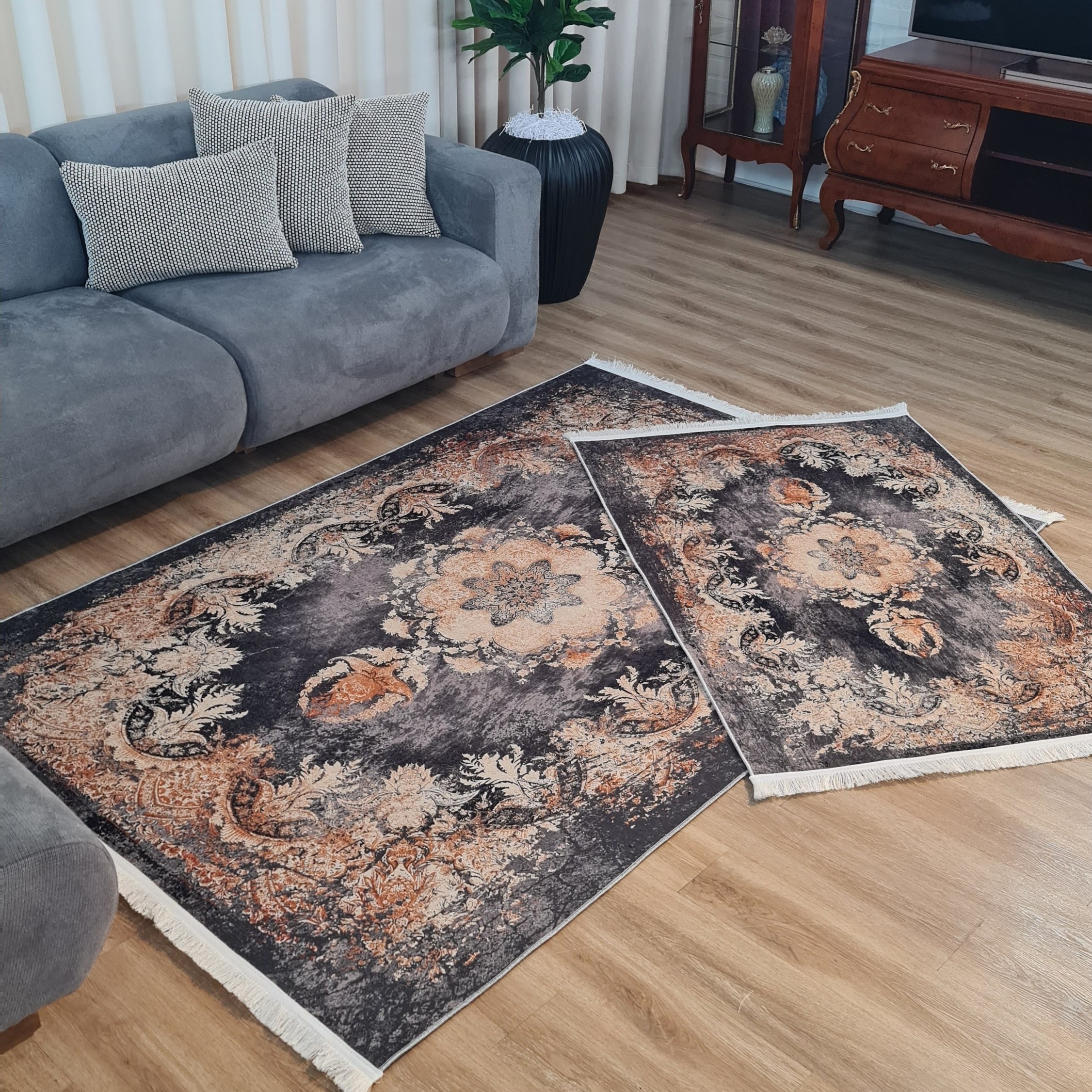 فرشینه چاپی مخمل مدرن ترمز دار (ابعاد دلخواه) h145 رنگ بندی(پس کرایه)