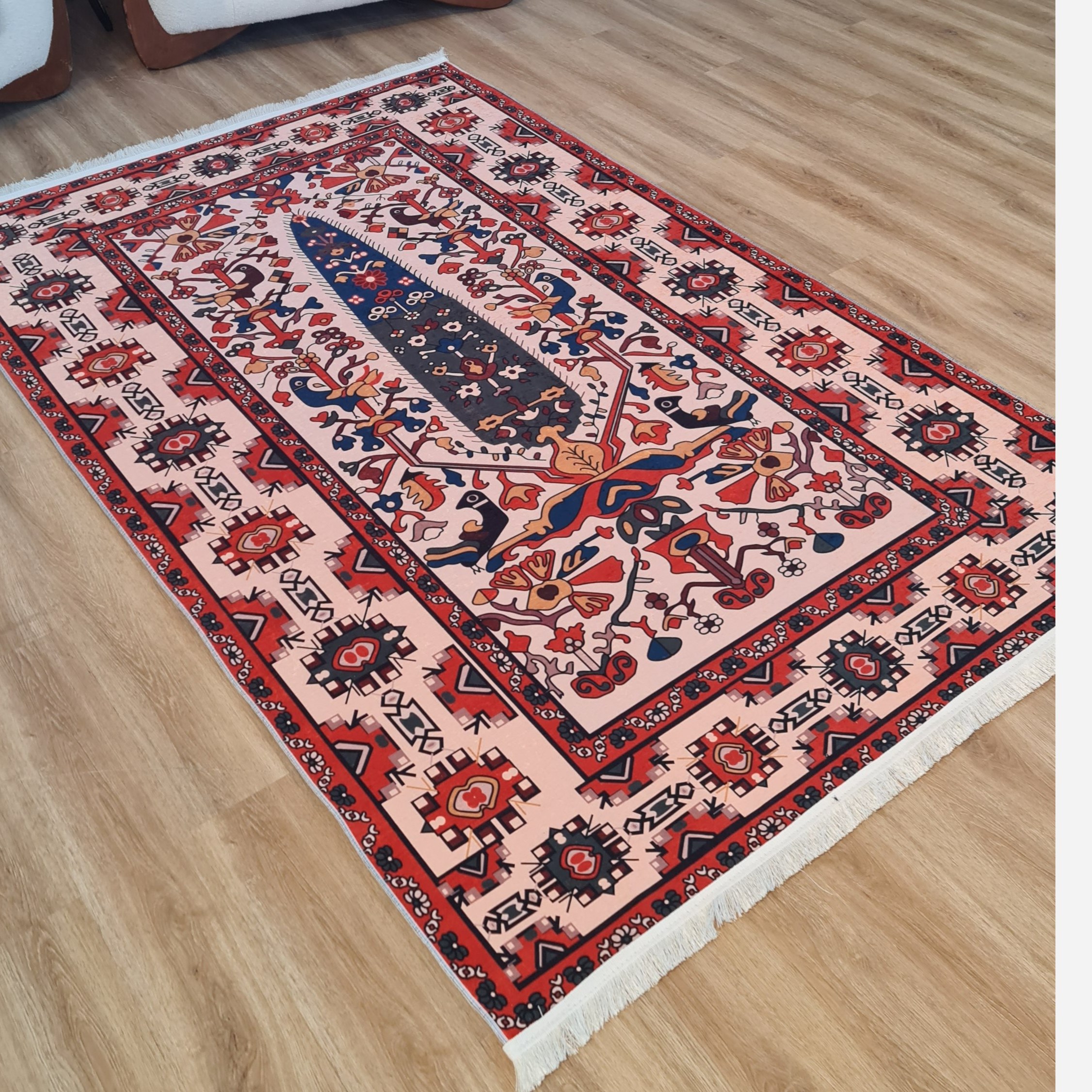فرشینه مخمل طرح مدرن زیره کار استُپ دار u103 (پس کرایه)