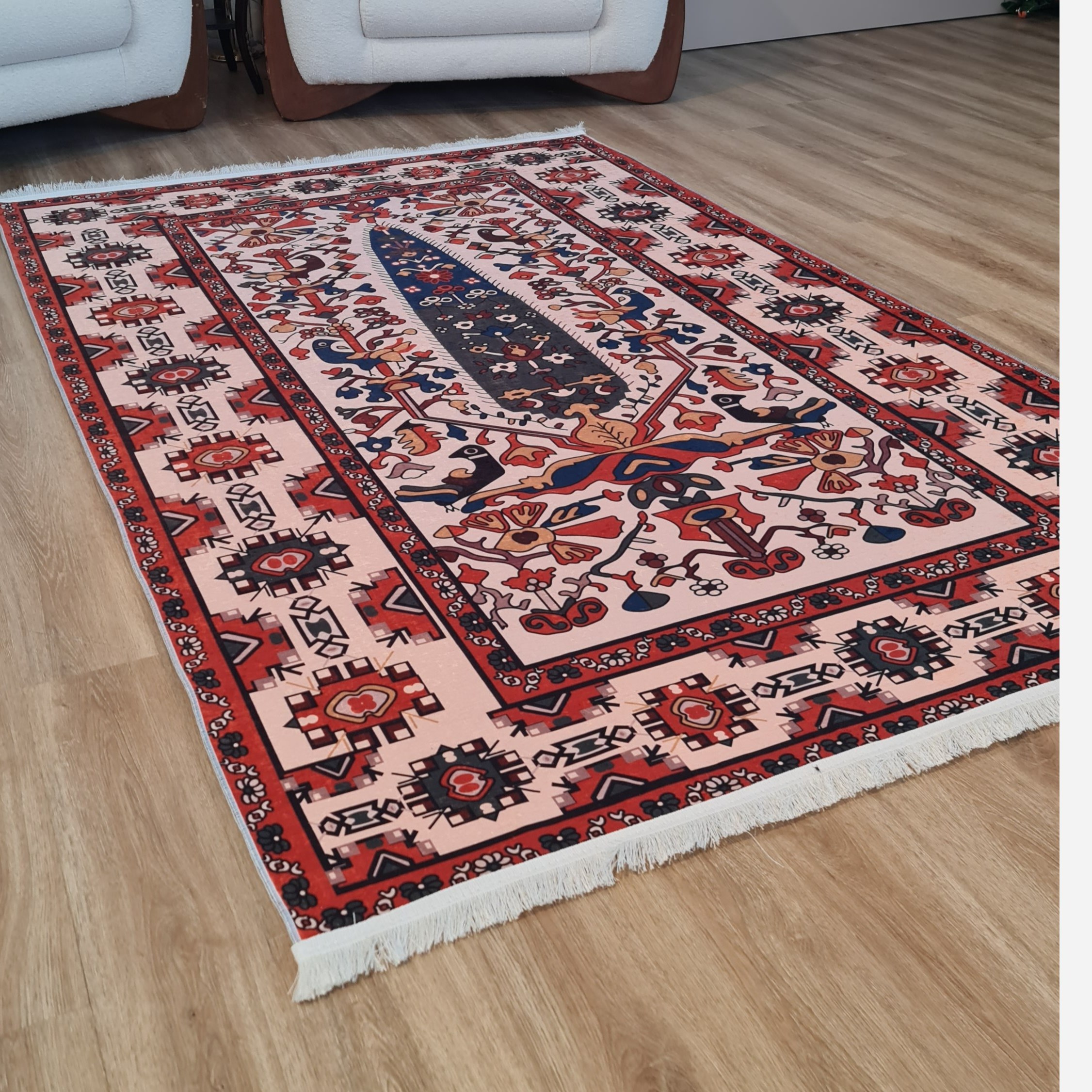 فرشینه مخمل طرح مدرن زیره کار استُپ دار u103 (پس کرایه)