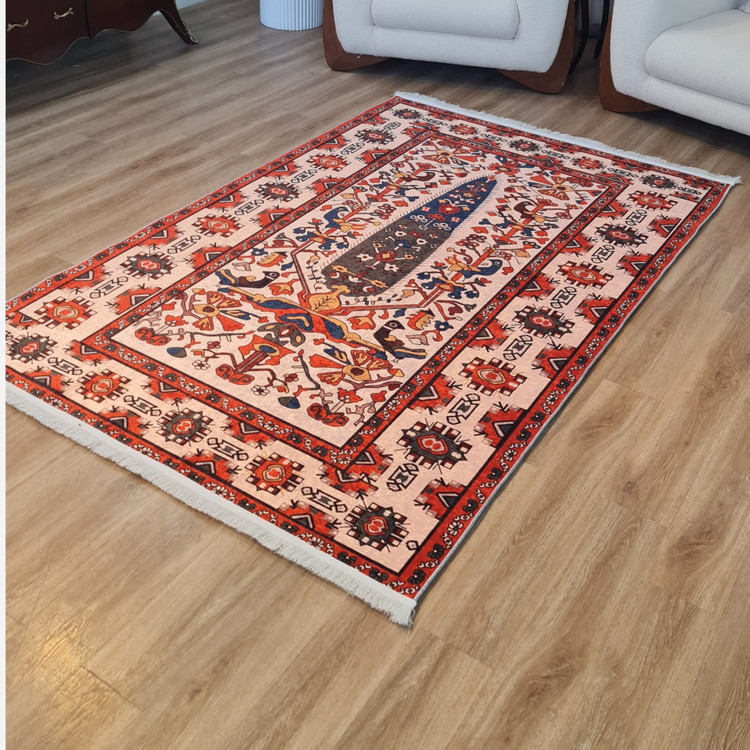 فرشینه مخمل طرح مدرن زیره کار استُپ دار u103 (پس کرایه)