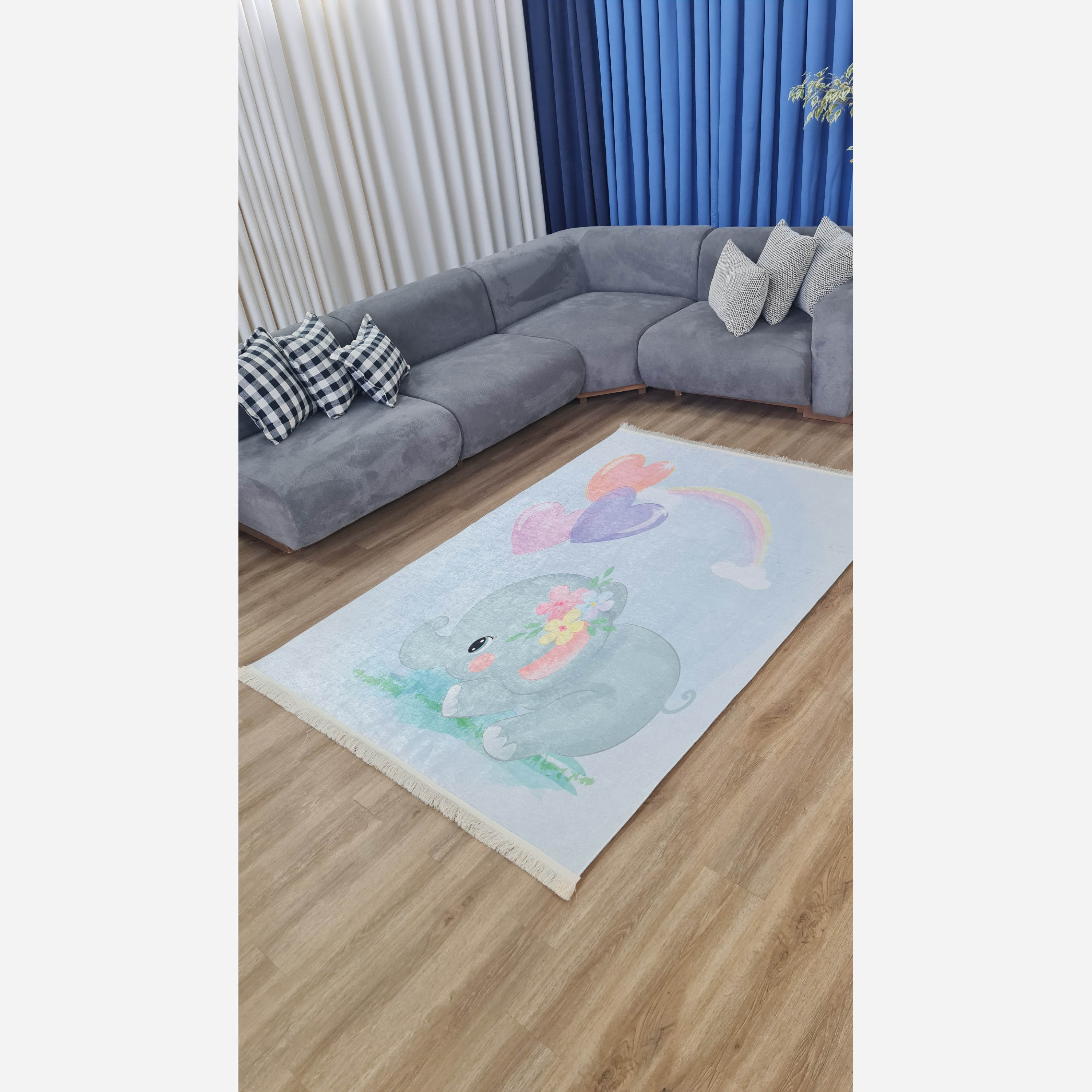 فرشینه کودک جنس مخمل هازان تُرک استُپ دار (ابعاد سفارشی)U050(پس کرایه)
