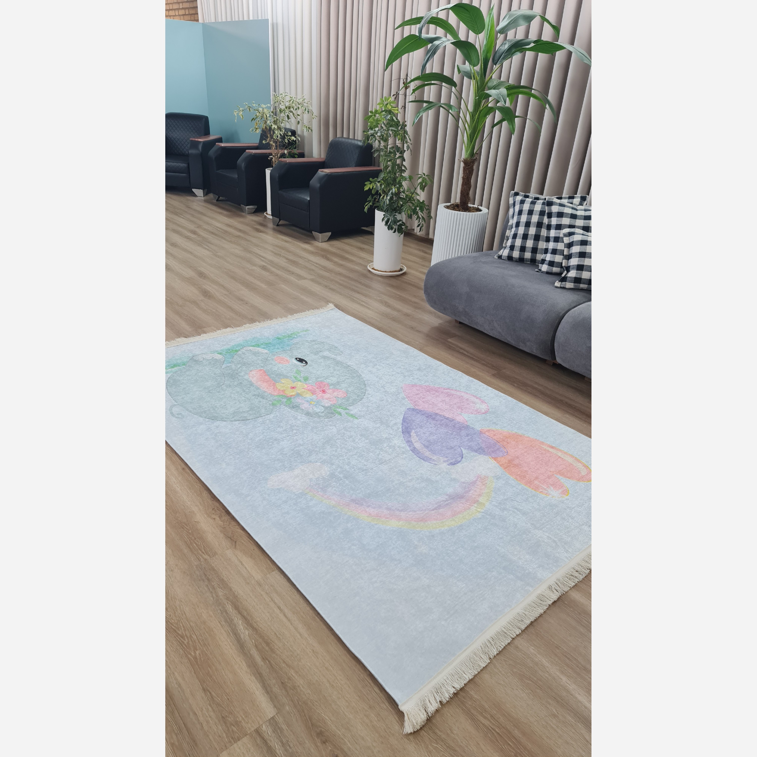 فرشینه کودک جنس مخمل هازان تُرک استُپ دار (ابعاد سفارشی)U050(پس کرایه)