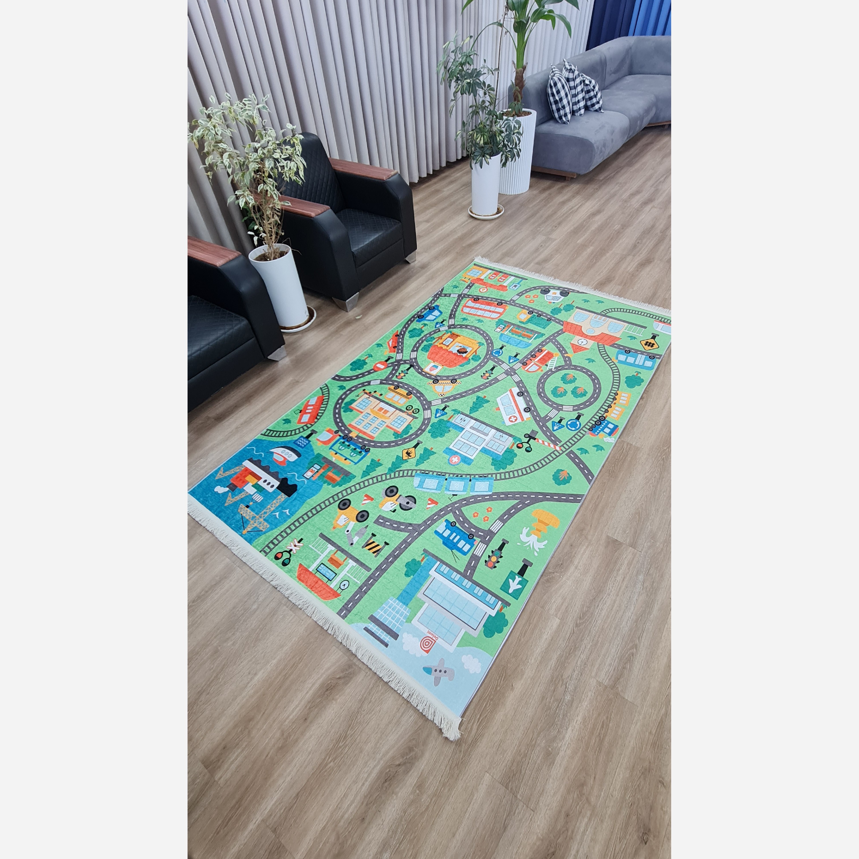 فرشینه کودک جنس مخمل هازان تُرک استُپ دار (ابعاد سفارشی)U306(پس کرایه)