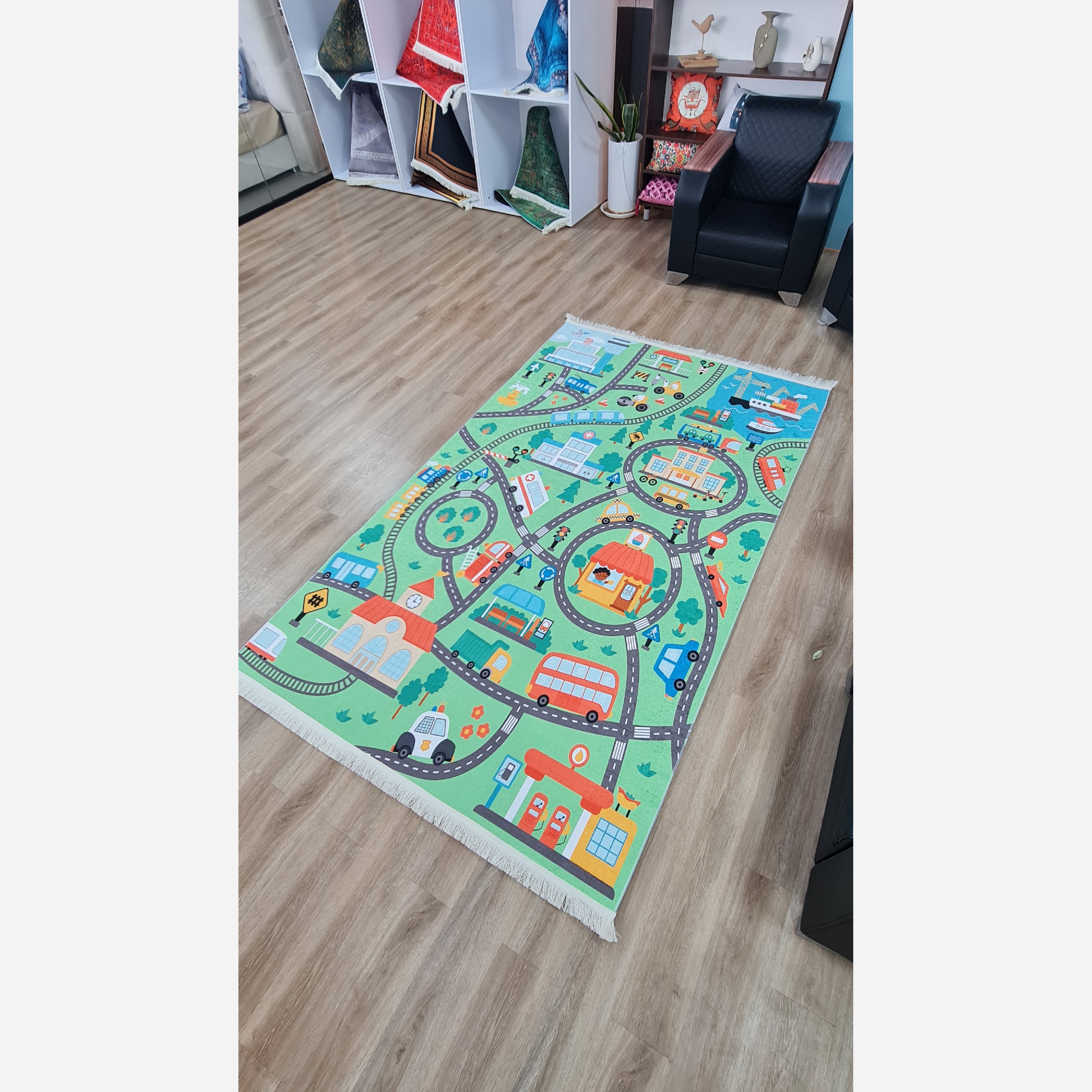 فرشینه کودک جنس مخمل هازان تُرک استُپ دار (ابعاد سفارشی)U306(پس کرایه)